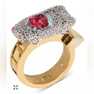 NEW Kate Spade Pavé Car Statement Ring. Size 7. Unique. Two-Tone
